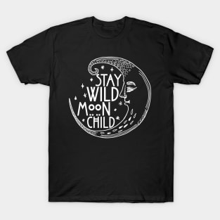 Stay Wild Moon Child Funny Witch Spiritual Aesthetic Gothic T-Shirt